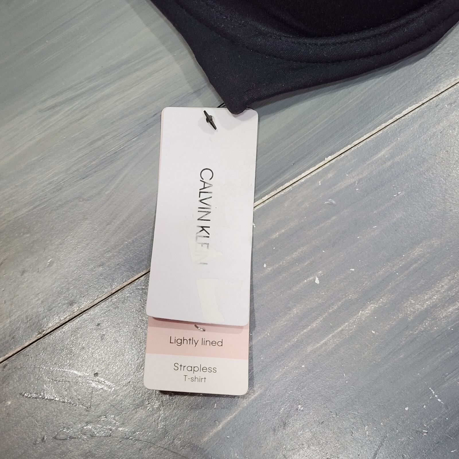 Calvin Klein Strapless Bra 32D Black Lightly Lined Constant QF5528 thumbnail 6