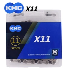 KMC X11 11-Speed 118L Bike Chain Gray Stretch-Proof fits Campy SRAM Shimano