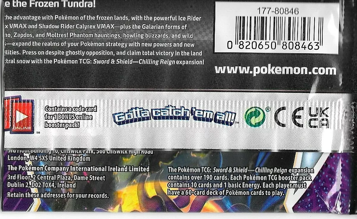 SWSH Chilling Reign Pokémon TCG Online - Code Card – Cup of Cards