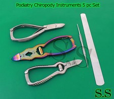 Podiatry Chiropody Instruments 5Pc Set -Nail Nippers Clippers -Nail Files BTS-98