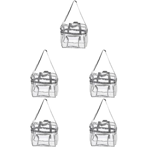 Set of 5 Travel Bag Transparent Pocket Handbag Beach Makeup Toiletry - Picture 9 of 12