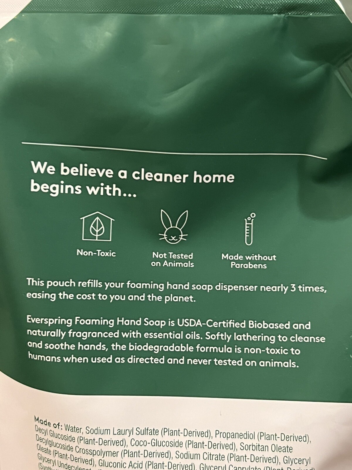 New Ever Spring Foaming Hand Soap Refill 34 Fl oz Lavander and Bergamat