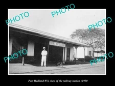 OLD POSTCARD SIZE PHOTO OF PORT HEDLAND WA THE RAILWAY STATION c1930