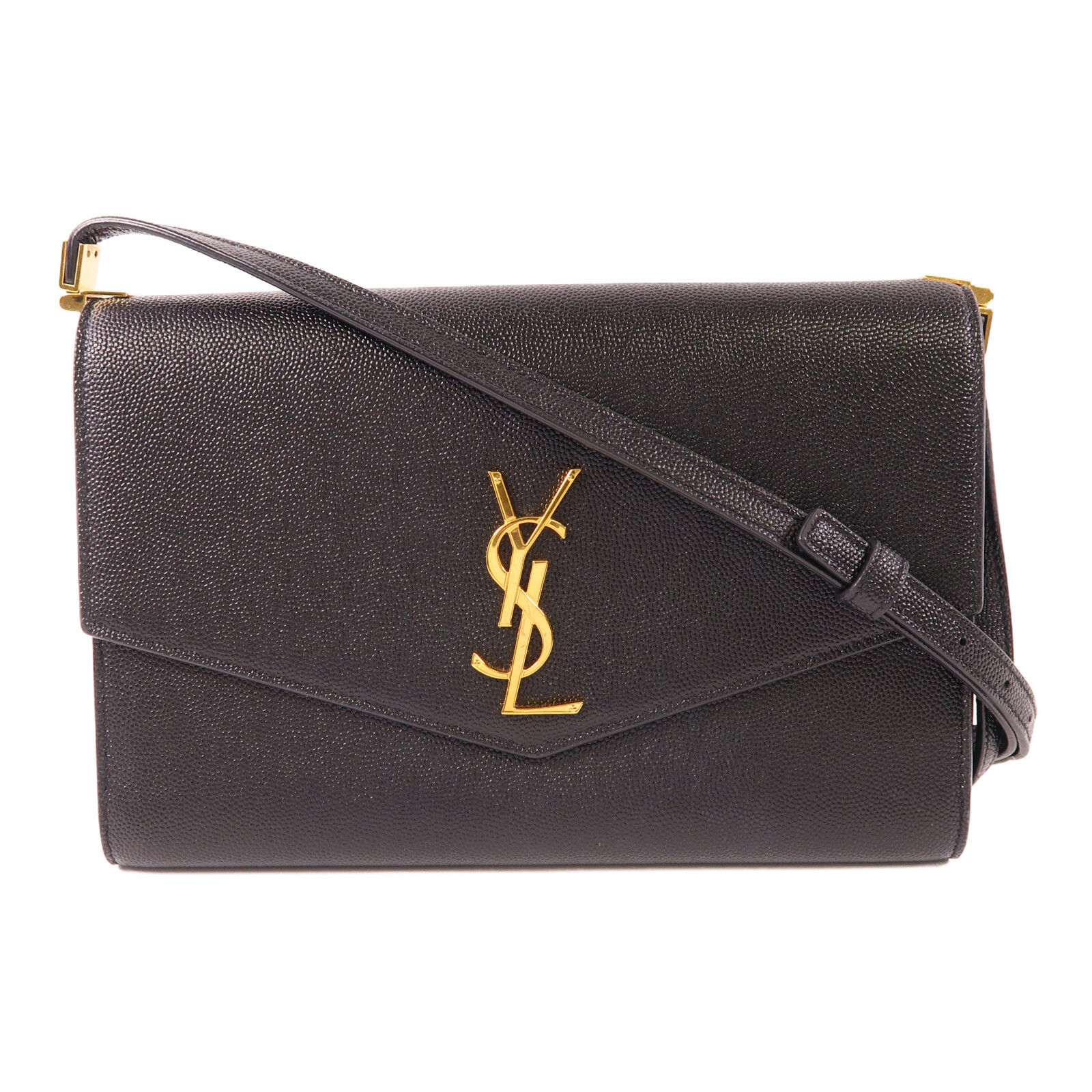 Borsa a tracolla SAINT LAURENT YSL GHW ALM607753 pelle di vitello nera