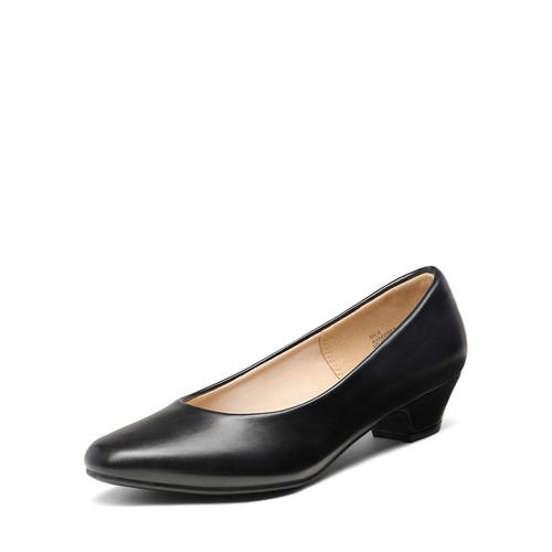 Women Wide Size Available Office Work Pumps Low Chunky Business Dress Pumps - Picture 6 of 21