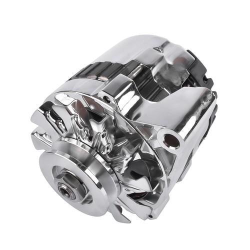 Chrome Alternator 160A CS130 Style V-belt Pulley ES1005C for Chevrolet SBC BBC - Picture 8 of 16