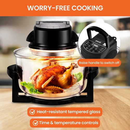 Pronti 17L Digital Halogen Turbo Black Convection Oven Broiler Cooker Defrost - Picture 7 of 11