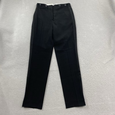 Rag & Bone Dress Pants Womens 4 Black Flat Front Mid Rise Trouser Slacks