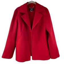 Talbots 100 Wool Red Blazer Jacket Size 8 Soft Unlined