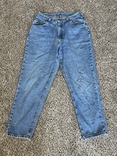 Vintage Lee Mom Jeans Womens 8 Petite Blue High Rise Tapered Denim Usa 90s