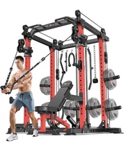 Power Rack At Home Weightlifting Cage - Squat Rack  And Cable Machine All in One