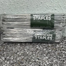 8 Inch 100 Pack Landscape Staples Heavy Duty 11 Gauge Galvanized Steel Garden