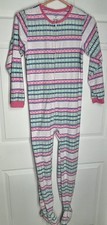 Carters Fleece 1 Pc Blanket Sleeper Pajamas w Feet Fair Isle Pink Girls Size 12