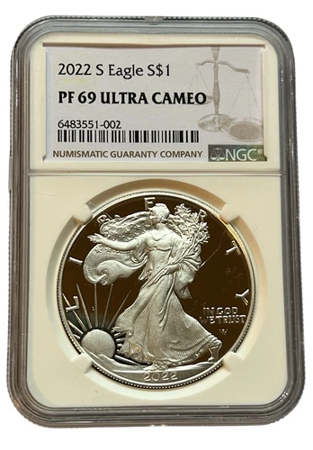 2022 S 1oz Silver Eagle Proof NGC PF69 Ultra Cameo - Brown Label