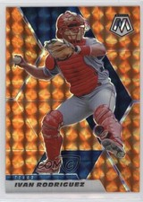 2021 Panini Mosaic Reactive Orange Mosaic Prizm Ivan Rodriguez #31 HOF 9r5