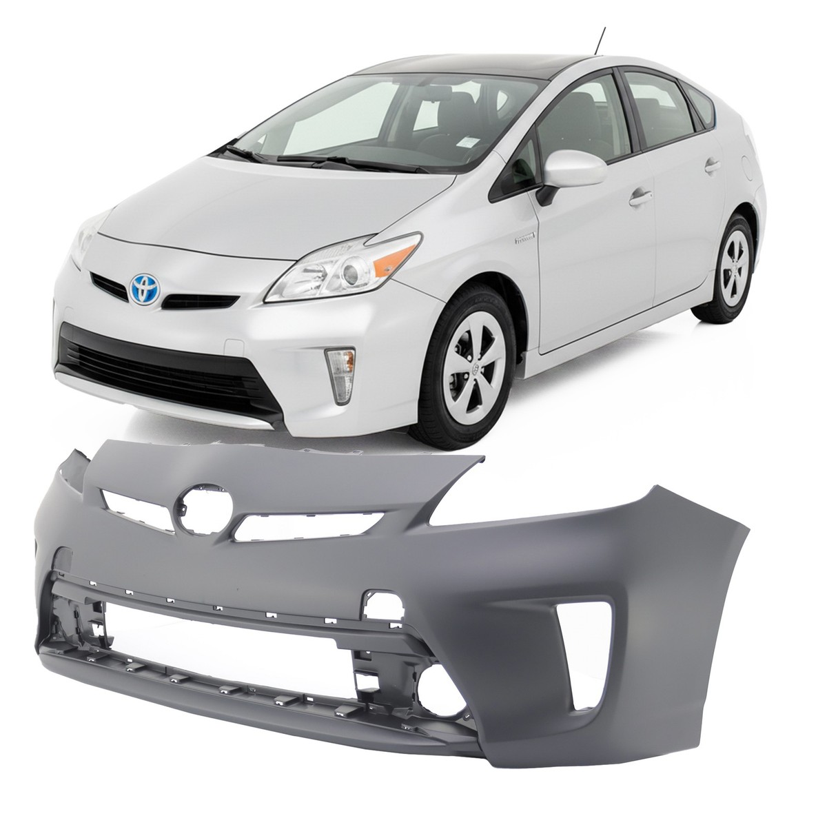 Primed Front Bumper Cover Fascia for 2012-2015 Toyota Prius