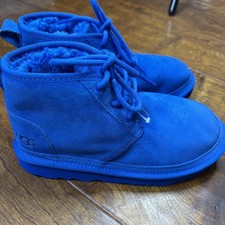 UGG Neumel Chukka Boots Youth Size 3 Blue Suede Wool Lined Treadlite 1017320K