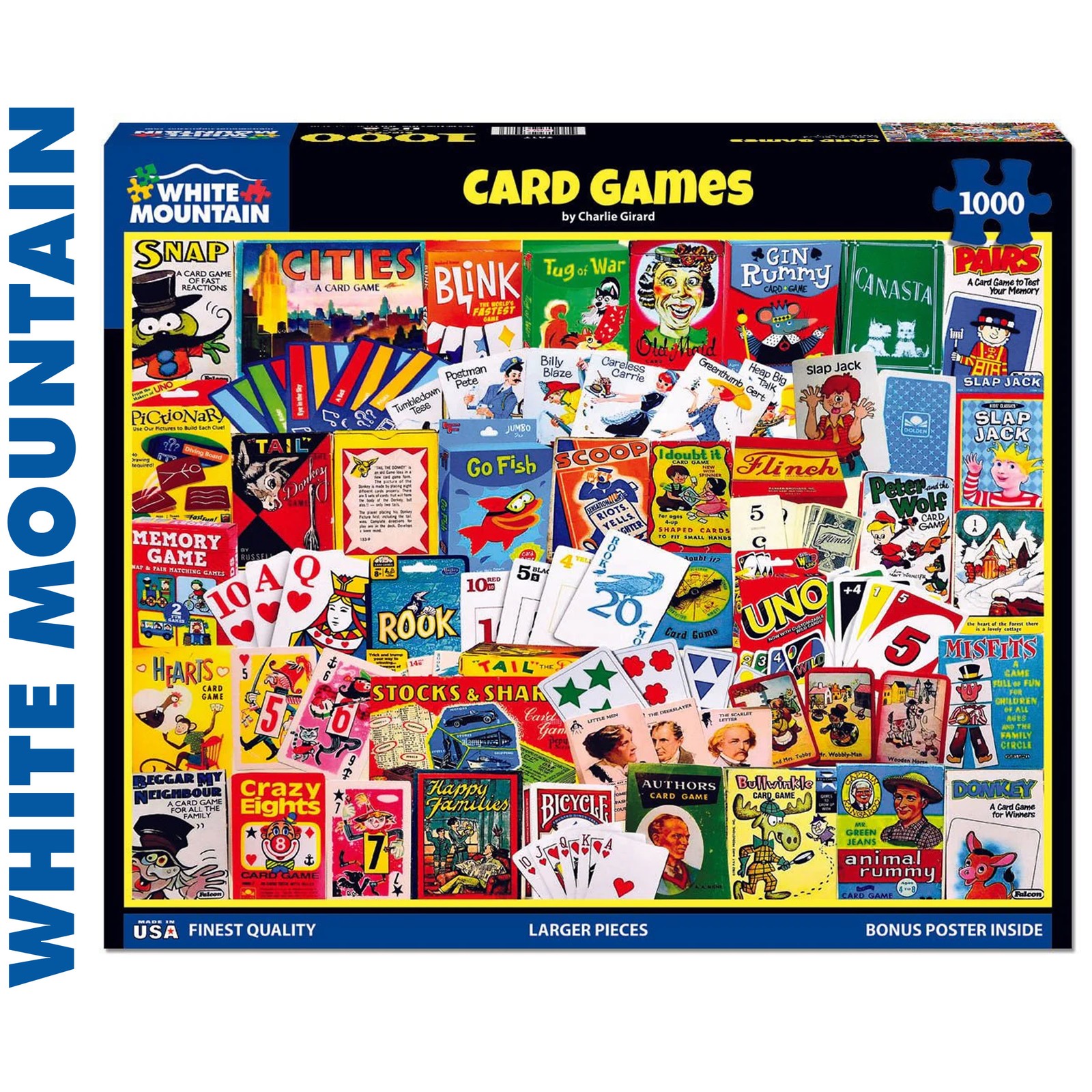 CARD GAMES 1000 pc super deluxe Jigsaw Puzzle WHITE MOUNTAIN 2017pz