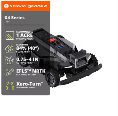 Segway Navimow X430 Robot Mower 17in AWD Wire Free GPS 1 Acre Hot Deal Sale