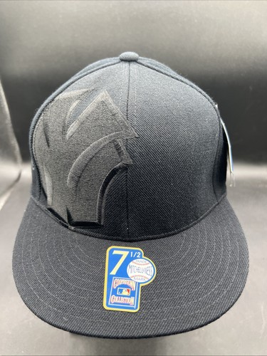 Cooperstown Collection New York Yankees Fitted Hat Black On Black 7-1/2