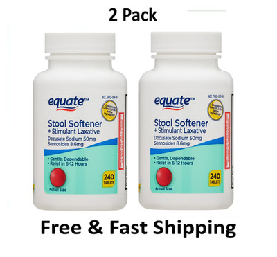 Equate Stool Softener Plus Stimulant Laxative Tablets  Constipation 240 ( 2 Pack
