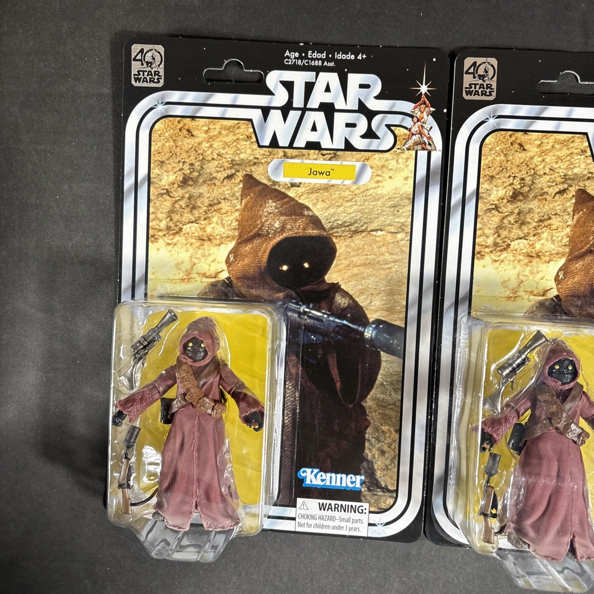2) JAWA STAR WARS BLACK SERIES 1:12 ACTION FIGURE 40TH RETRO CARD
