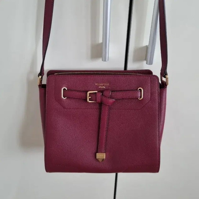 Beanpole Burgundy Leather Crossbody Bag - Pre-Owned