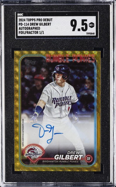 2024 TOPPS PRO DEBUT AUTO-FOILFRACTOR 1/1 #PD114 DREW GILBERT #/1 SGC 9.5