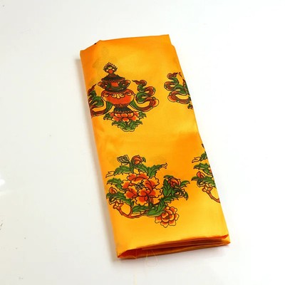 250cm * 44cm Chinese Buddhist Tibetan Eight Auspicious Yellow Print Hatta