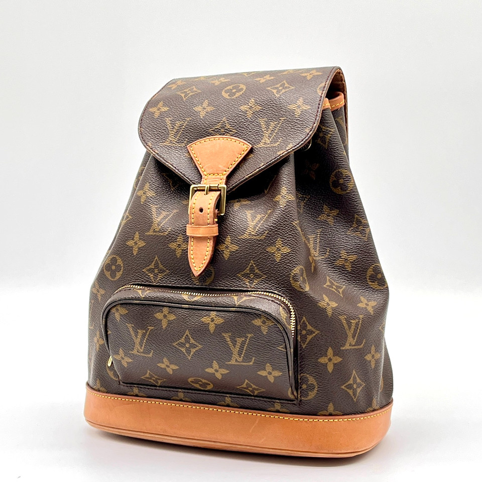 LOUIS VUITTON Montsouris MM Monogram Leather Backpack Rucksack M51136 Auth Japan