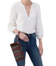 NWT HOBO Vida Large Wristlet Leather RP $118 Holiday Stripe