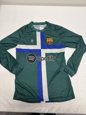 Camiseta FC Barcelona Hombre L Verde La Liga Fútbol Personalizada Spotify León Jersey