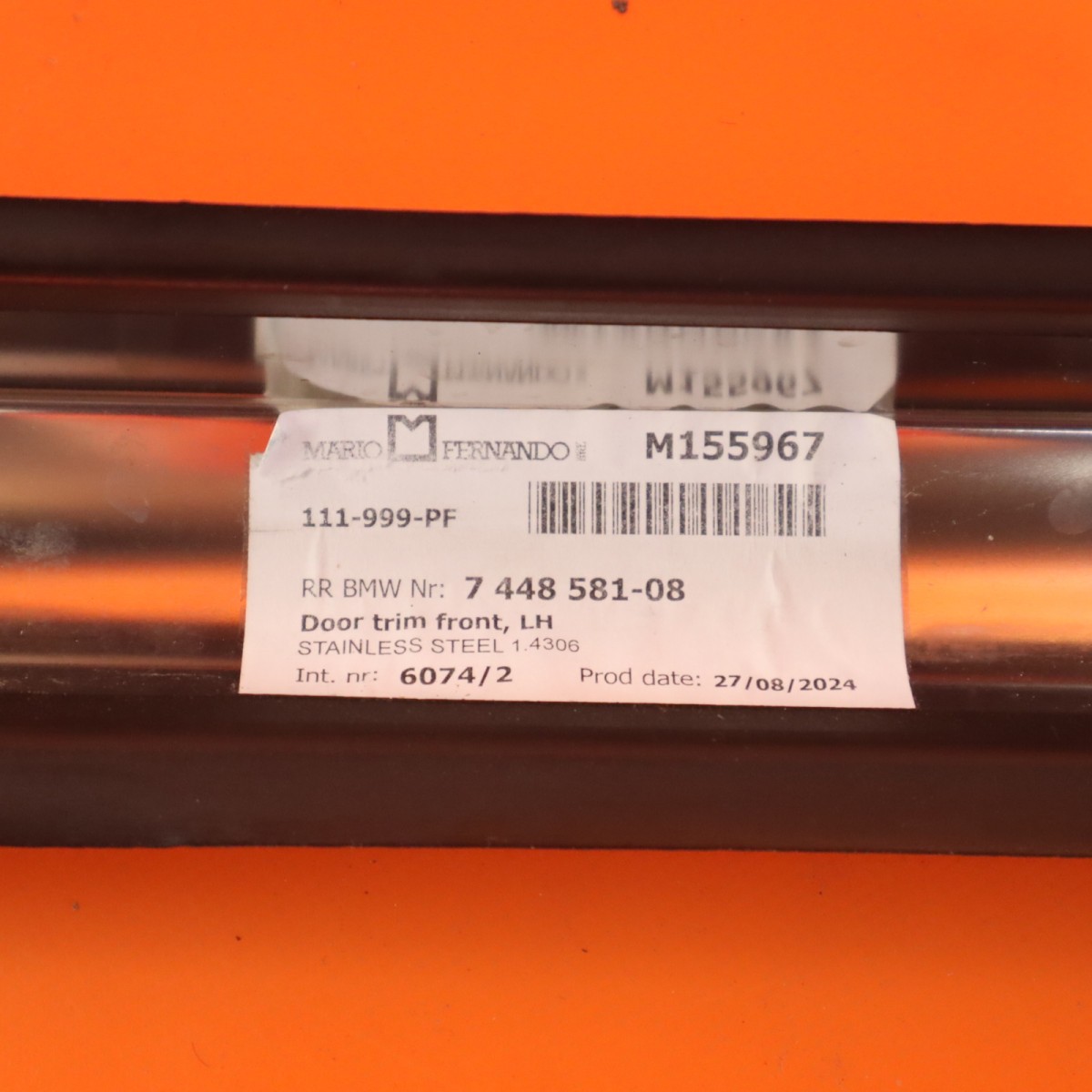 ROLLS ROYCE CULLINAN DOOR MOLDING LEFT FRONT 2017-2021 2022 2023 51137448581 OEM