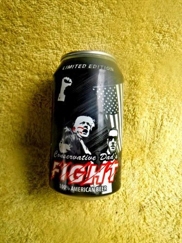 PRE-OWNED, CONSERVATIVE DADs TRUMP FIGHT LIMITED ED. AMERICAN BEER CAN! MAGA #47