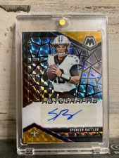 2025 Panini Mosaic Spencer Rattler Auto 1/8 Black Gold Rookie RC Saints SSP