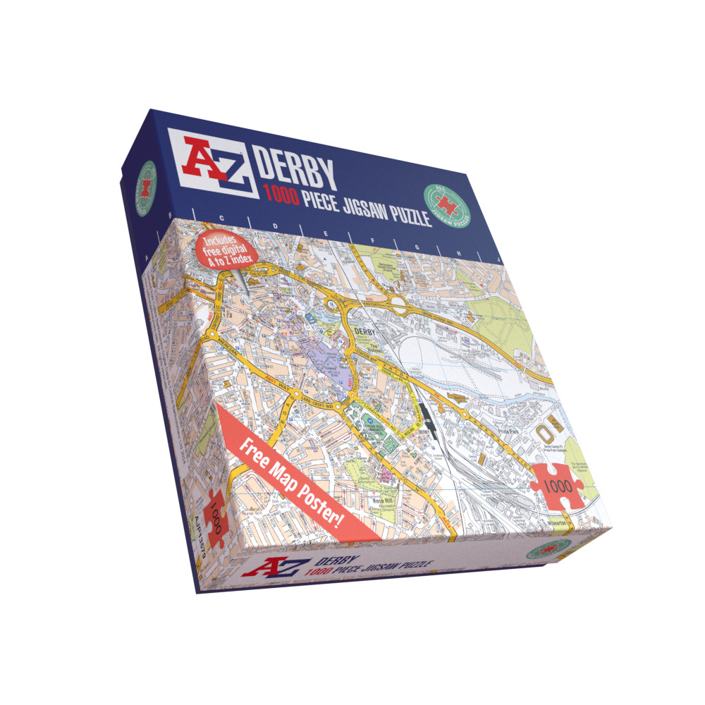 Map of Derby Piece Jigsaw 66cm X 50cm 1000 Pieces Practical Everyday Use