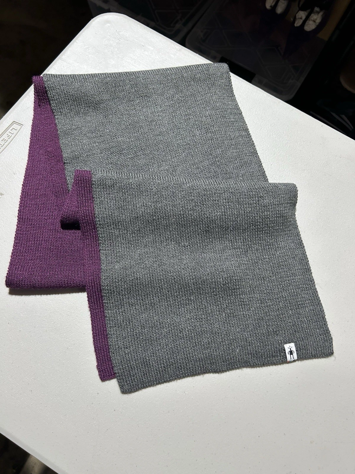 Smartwool Unisex Wool Powder Pass Scarf Sangria Colorblock Boho Preppy