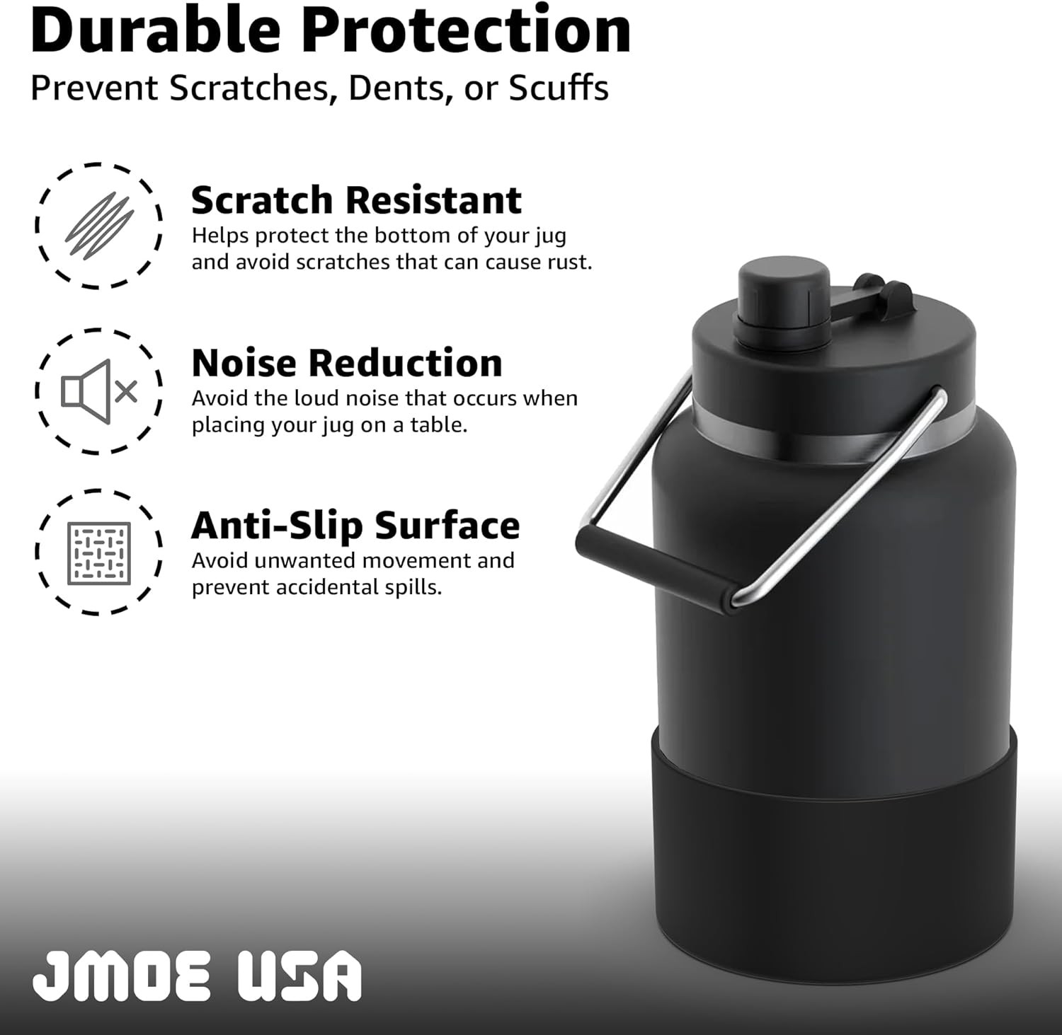Jmoe USA Boot for RTIC Jug | Silicone Sleeve Half-Gallon, Black, Half-Gallon 