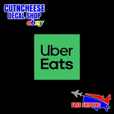 Uber Eats Driver, Uber Driver Sticker, Transparent Text Custom cut vinyl decal