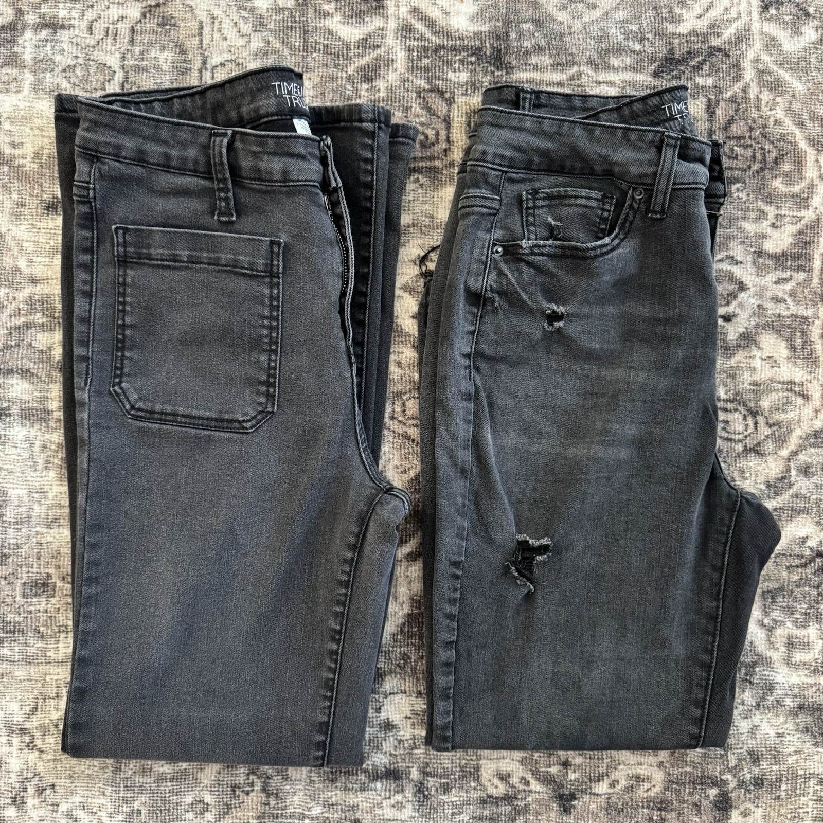 Time and Tru Size 10 Black Flare & Cropped Jeans Bundle-image