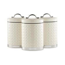 GEEPAS Canisters Set Kitchen Storage Container Tea Coffee Sugar Airtight 1.3L