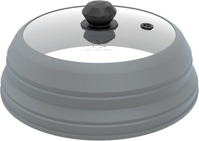 Microwave Splatter Cover Vented Glass Splatter Guard Lid with Collapsible Silico