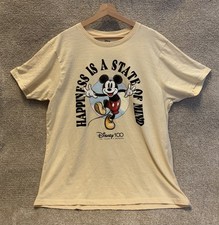 Mickey Mouse Disney 100 Years Tee Shirt Men Unisex XL Yellow Limited Collection