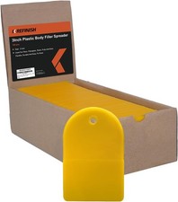 Body Filler Spreaders Pack of 100 - 4" Yellow Reusable Plastic Spreader for...