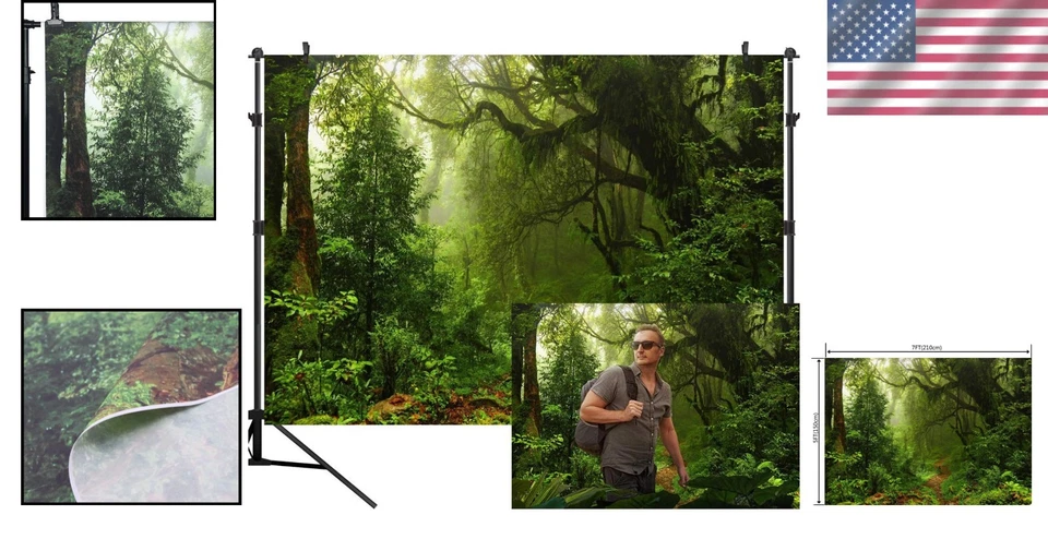 7X5英尺丛林森林摄影背景 - 独特活动和回忆的理想选择 — 第 2/4 张图片