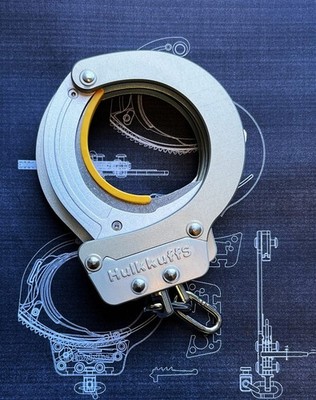 B2: Hulkkuffs Handcuffs, instantly locked when applied firmly on a wrist