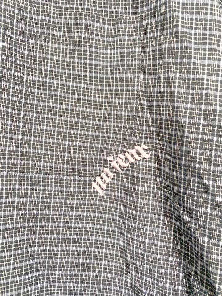 No Fear Shirt Size Large Mens Button Up Vintage Gray Plaid Y2K Grunge Skater Emo - Image 4 of 4