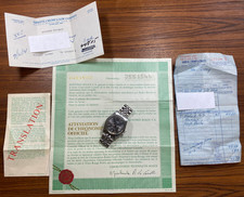 1973 Rolex Datejust 36mm Grey Dial 1603 PAPERS BILL OF SALE Vintage Watch