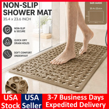Non-Slip Bath Tub Mat 28"/32" Long Antibacterial Bathroom Shower Mat UPGRADED