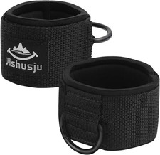 Vishusju Ankle Wrist Cuffs Neoprene Padded Straps D-Ring Glute Kickback